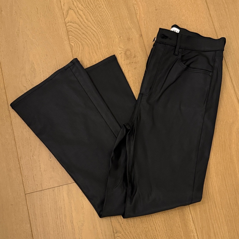 LOFT the Slim Flare Coated Black Denim